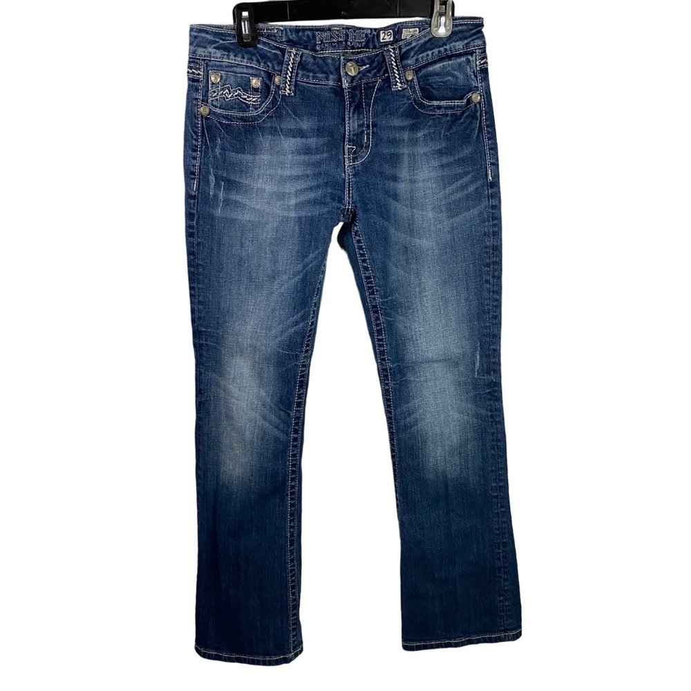 Miss Me Jeans Women’s Size 29 Easy boot cut blue Denim Embellished Pockets